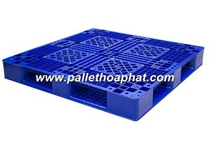 2-Side Blue Plastic Pallet 1100x1100x140mm